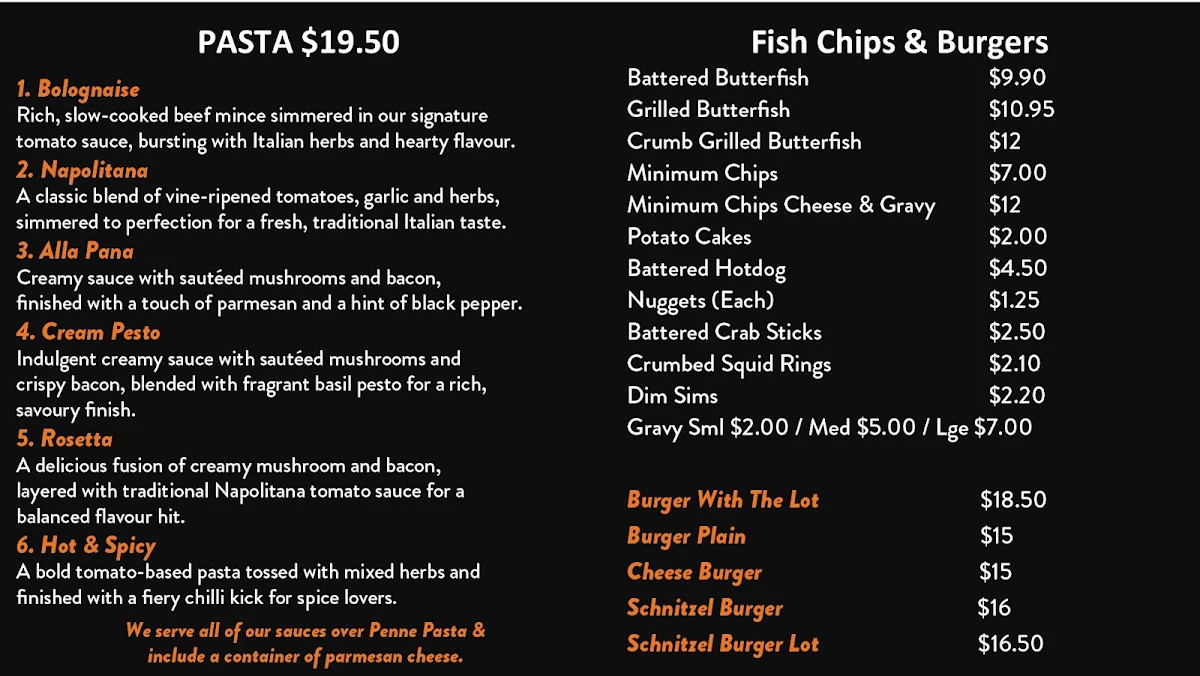 Menu, Crav’N Pizza & Takeaway Mildura