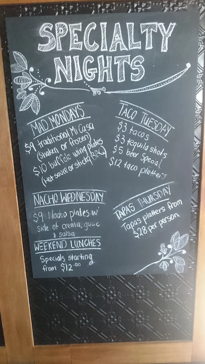 Menu, El Corazon Mexican Restaurant