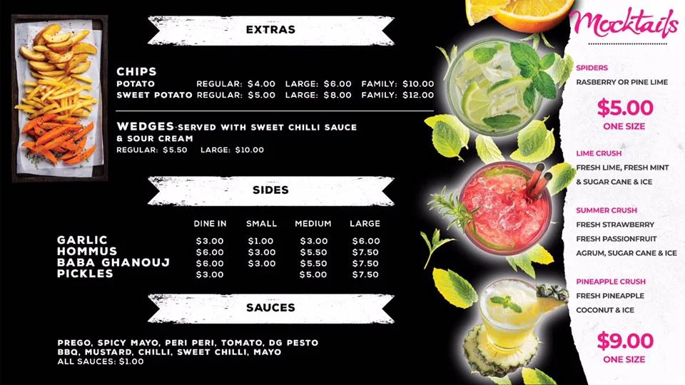 Menu, Blaze Charcoal Chicken