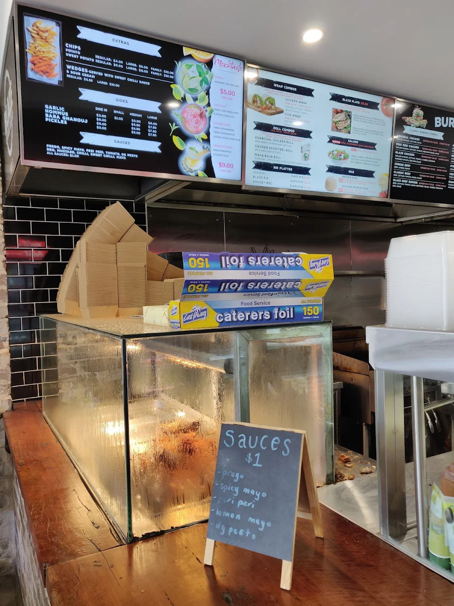 Menu, Blaze Charcoal Chicken