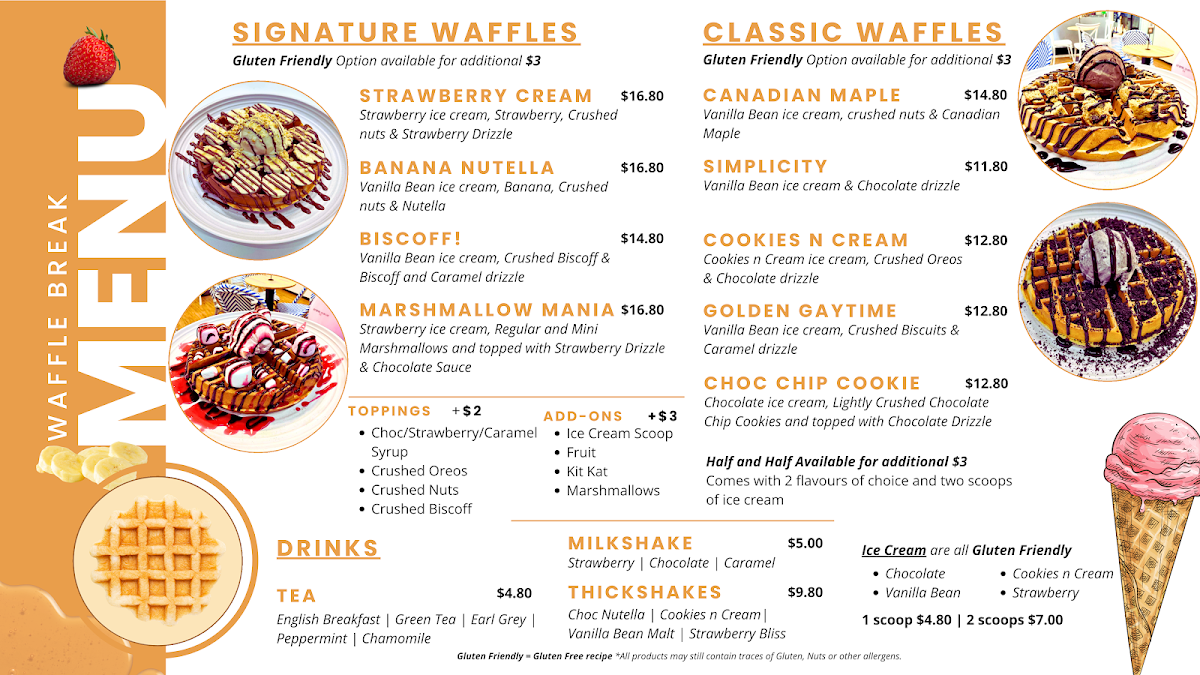 Menu, Waffle Break Co