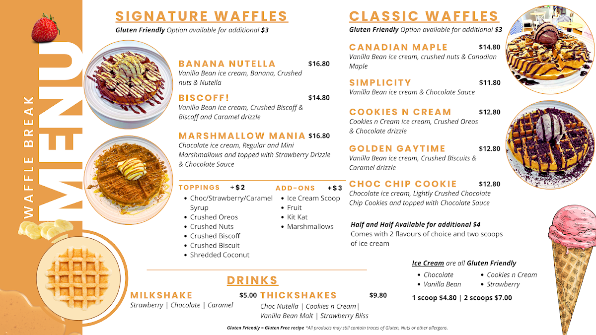 Menu, Waffle Break Co