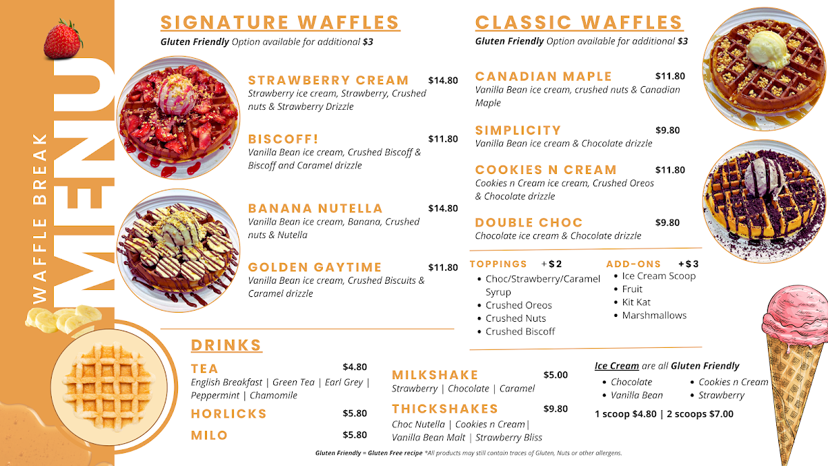 Menu, Waffle Break Co