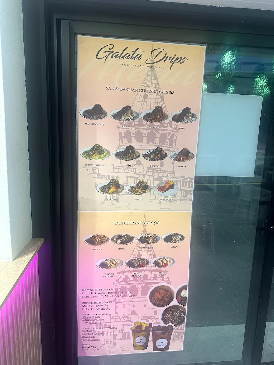 Menu, Galata Drips