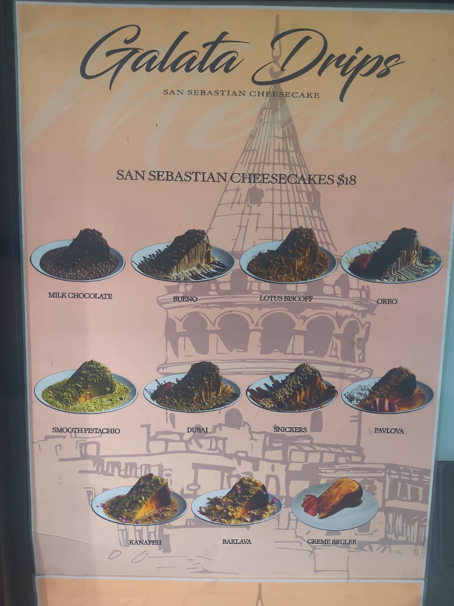 Menu, Galata Drips