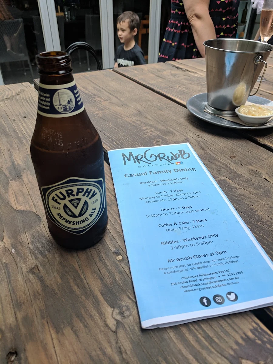 Menu, Mr Grubb @ Oakdene