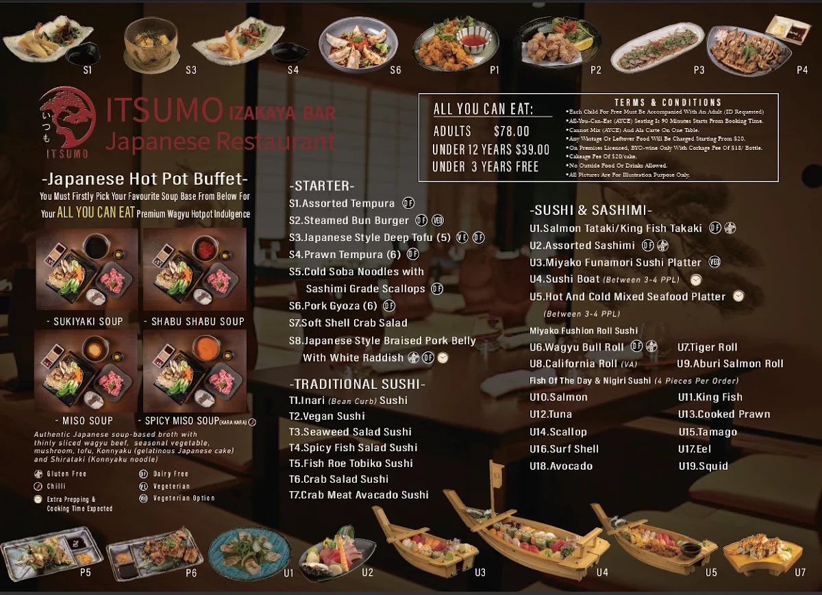 Menu, Ginza Miyako Japanese Restaurant