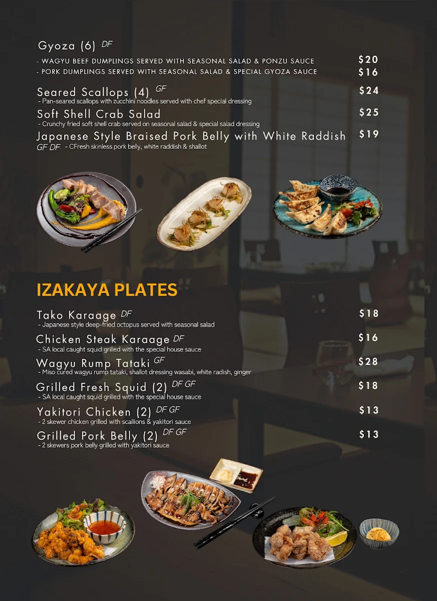 Menu, Ginza Miyako Japanese Restaurant