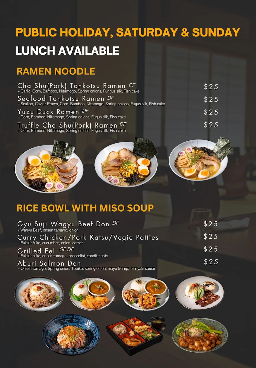 Menu, Ginza Miyako Japanese Restaurant