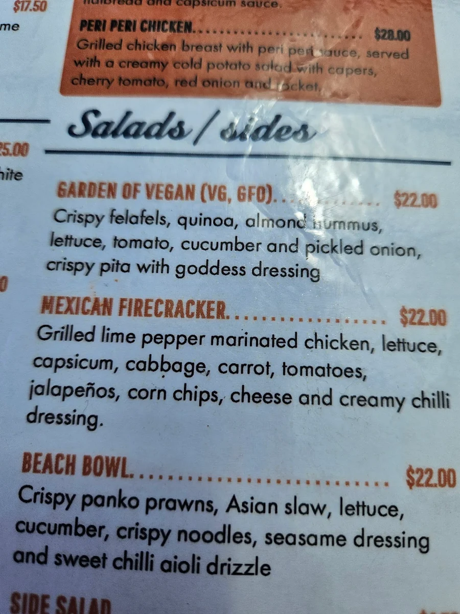 Menu, Hallidays Point Tavern