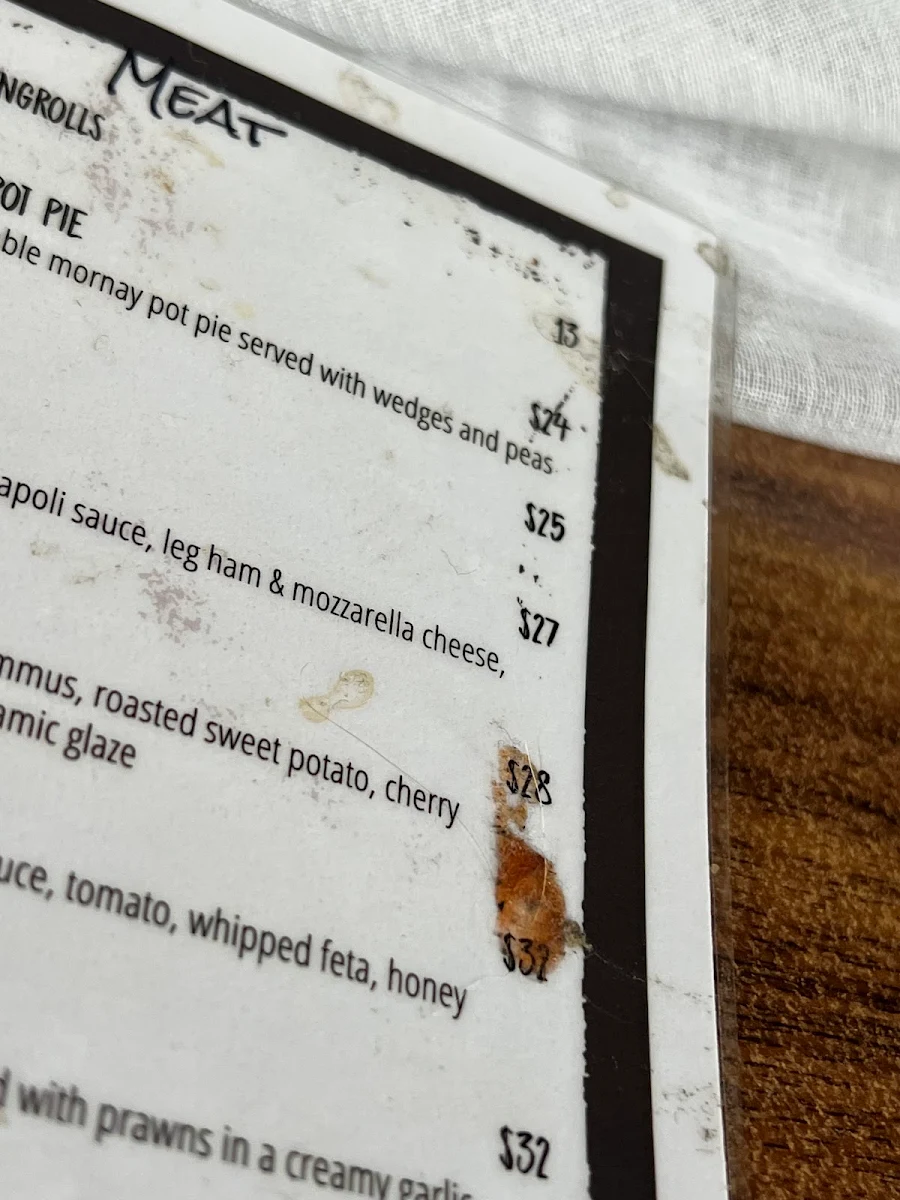Menu, Hallidays Point Tavern