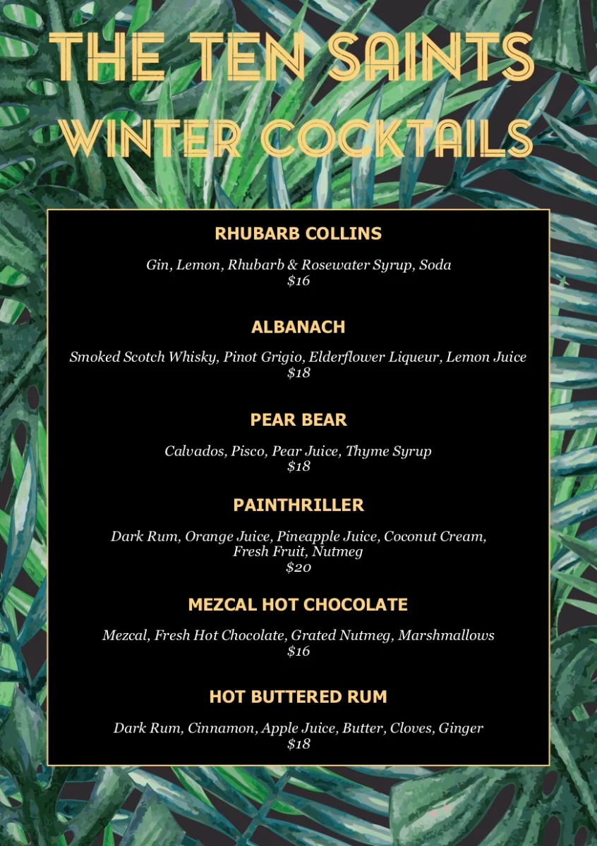 Menu, The Ten Saints