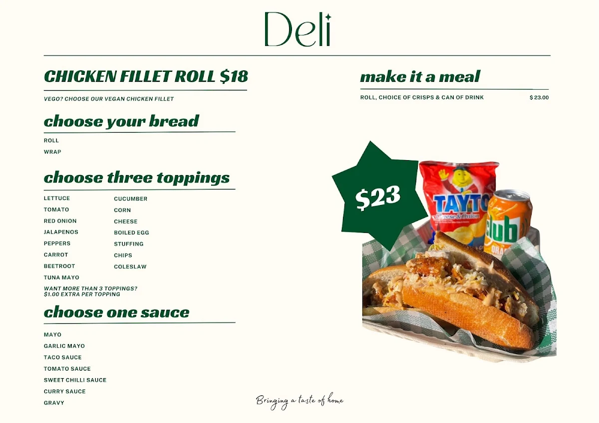 Menu, Humble Spud