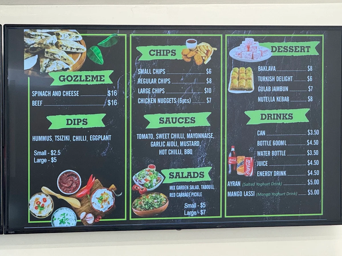 Menu, Kebab Lime - Kebabs & HSP