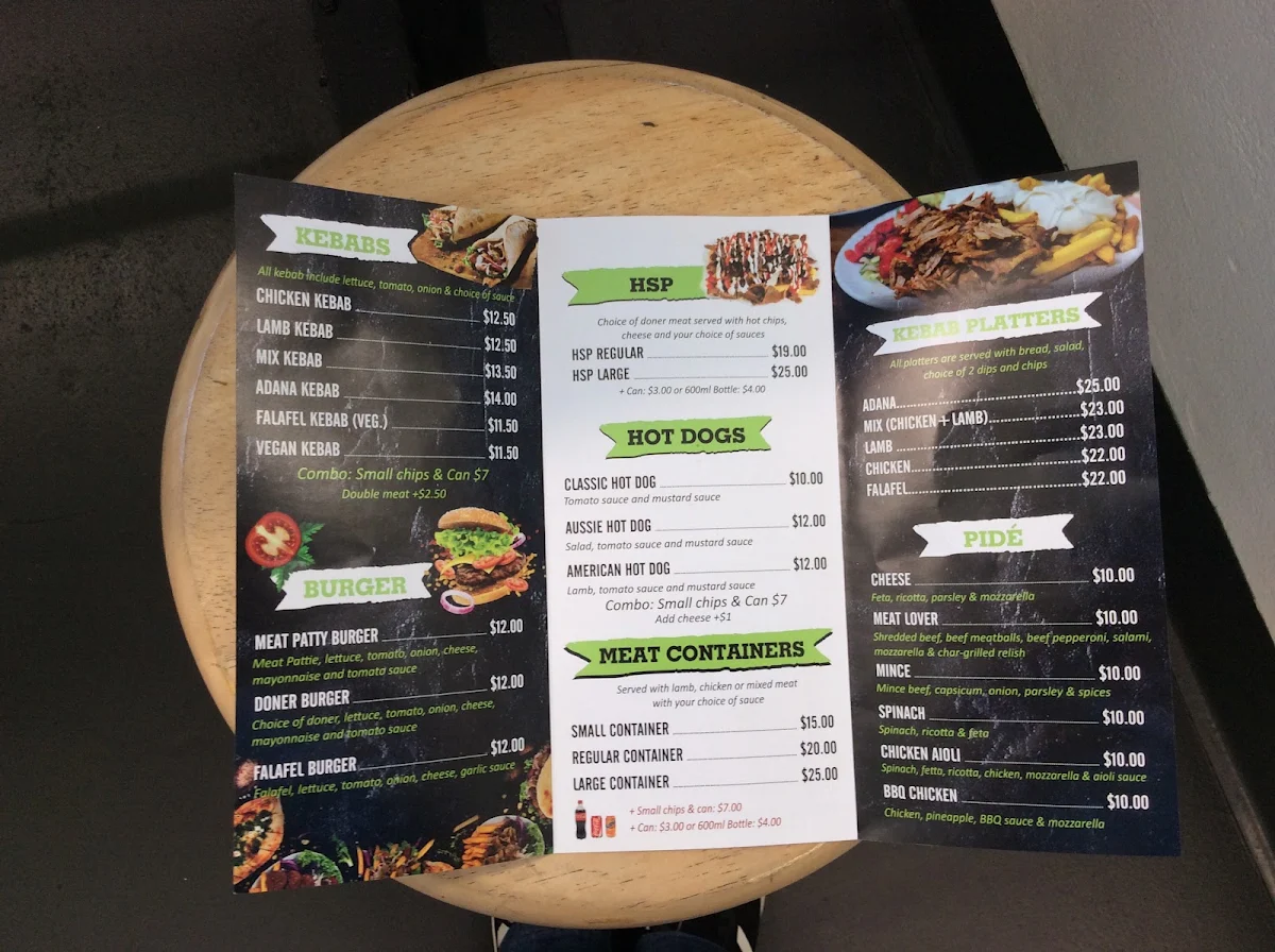 Menu, Kebab Lime - Kebabs & HSP