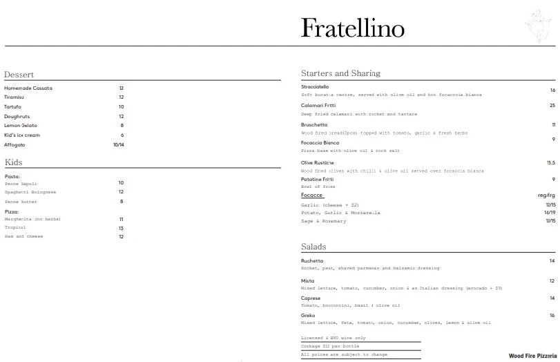 Menu, Fratellino