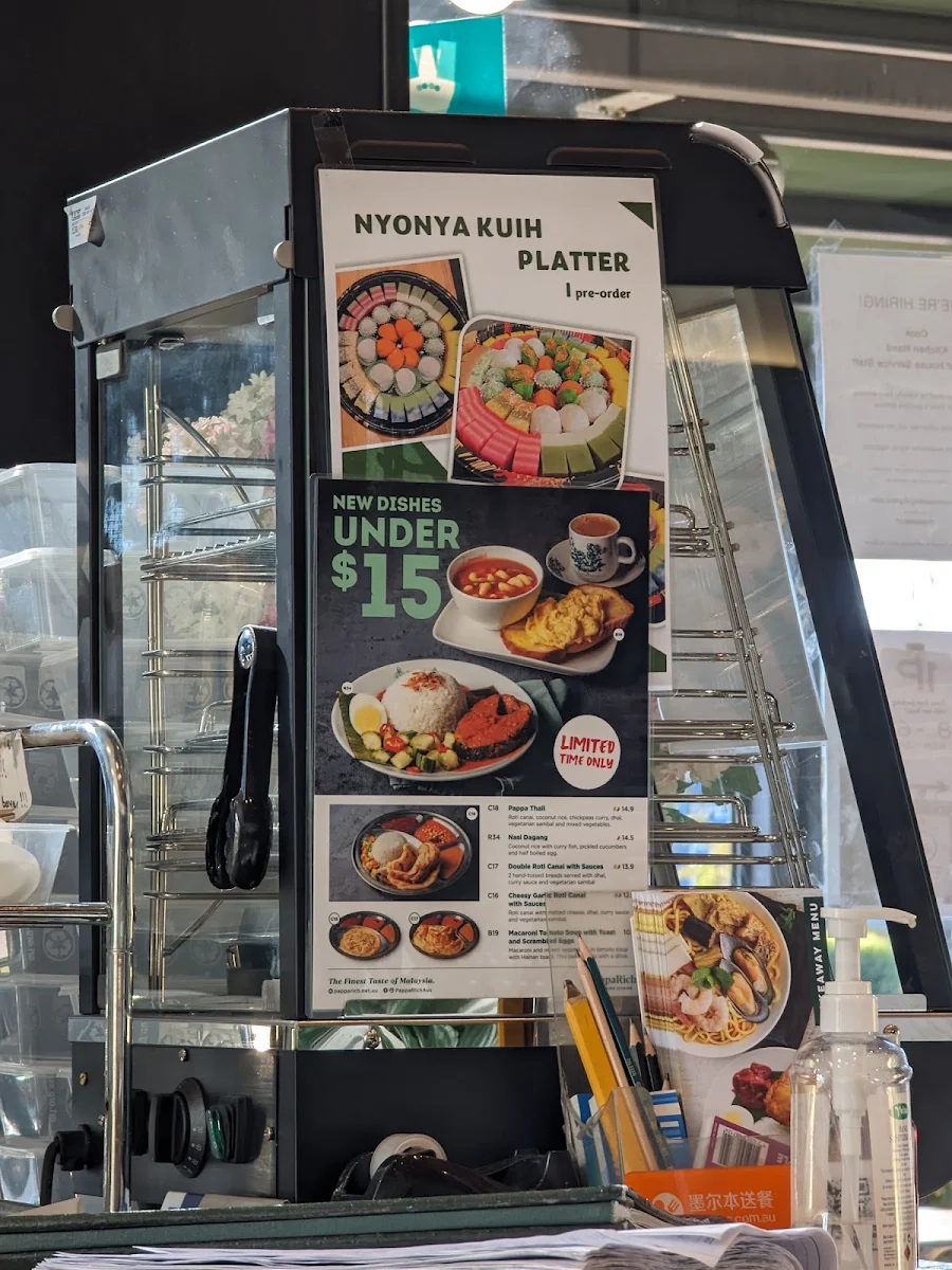 Menu, PappaRich Nunawading