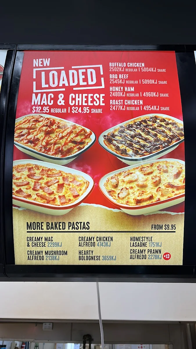 Menu, Pizza Hut Cranbourne