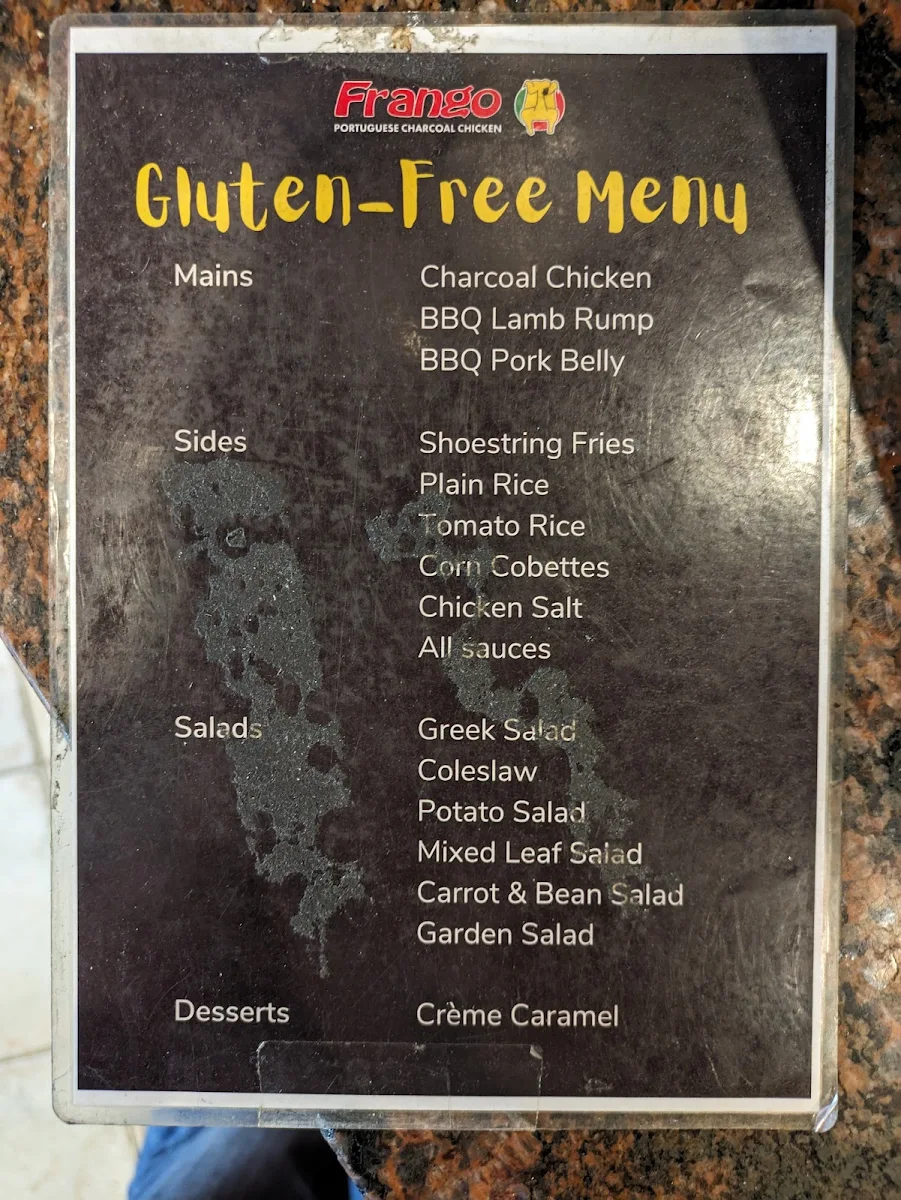 Menu, Frango Petersham