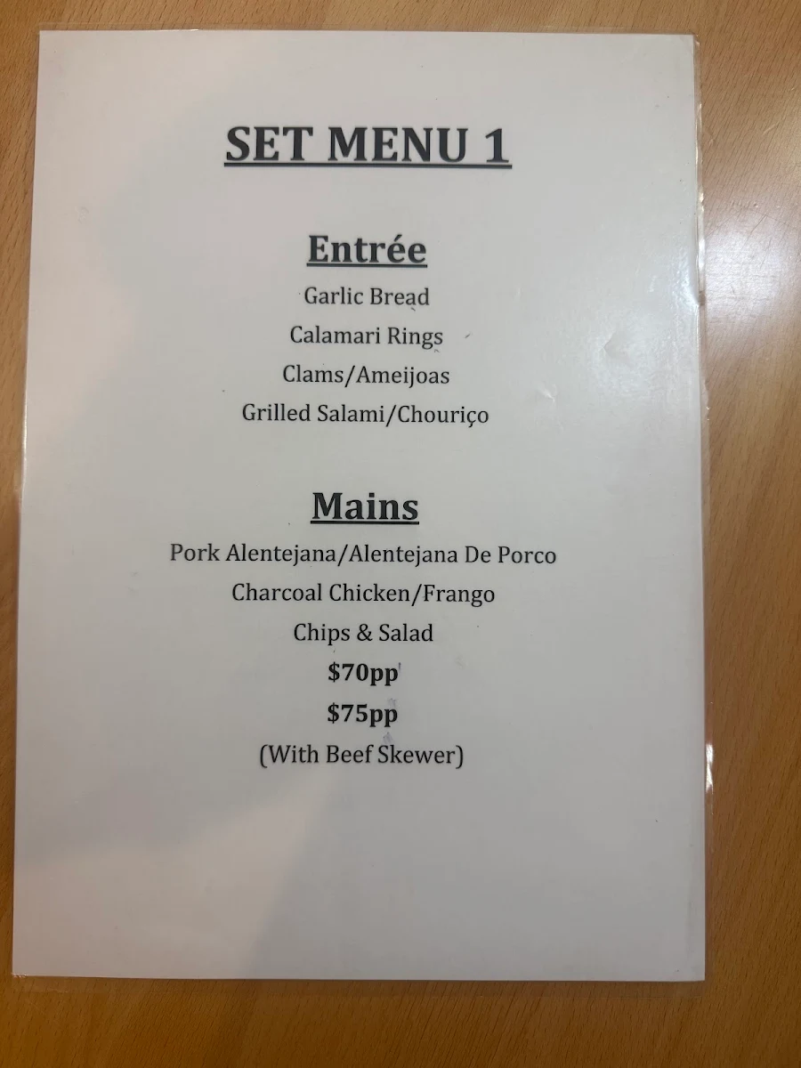 Menu, Frango Petersham
