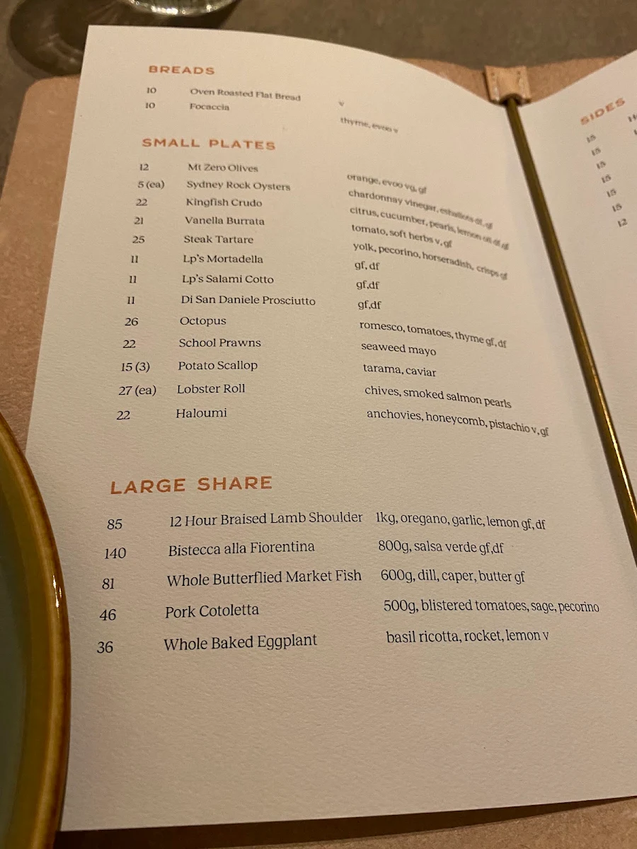 Menu, Arturo’s Rooftop