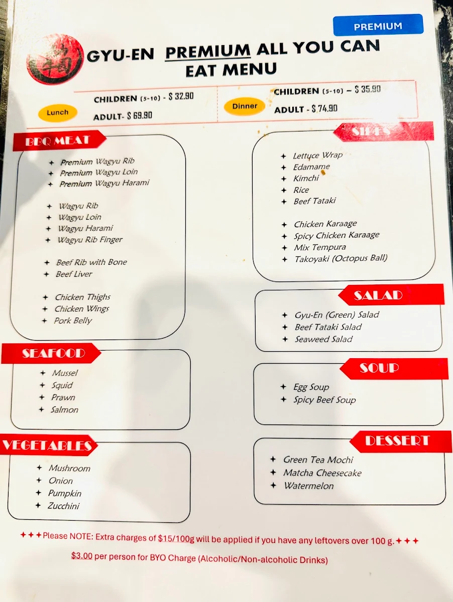 Menu, Gyu En Mandurah