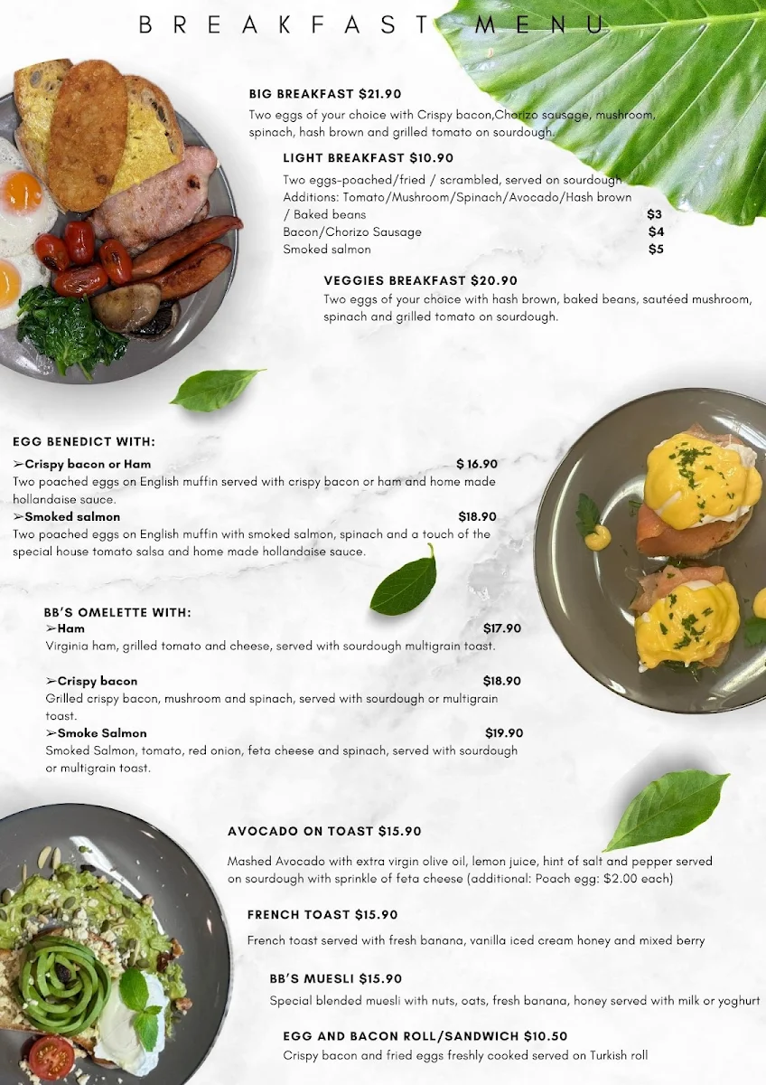 Menu, Books n Bites cafe