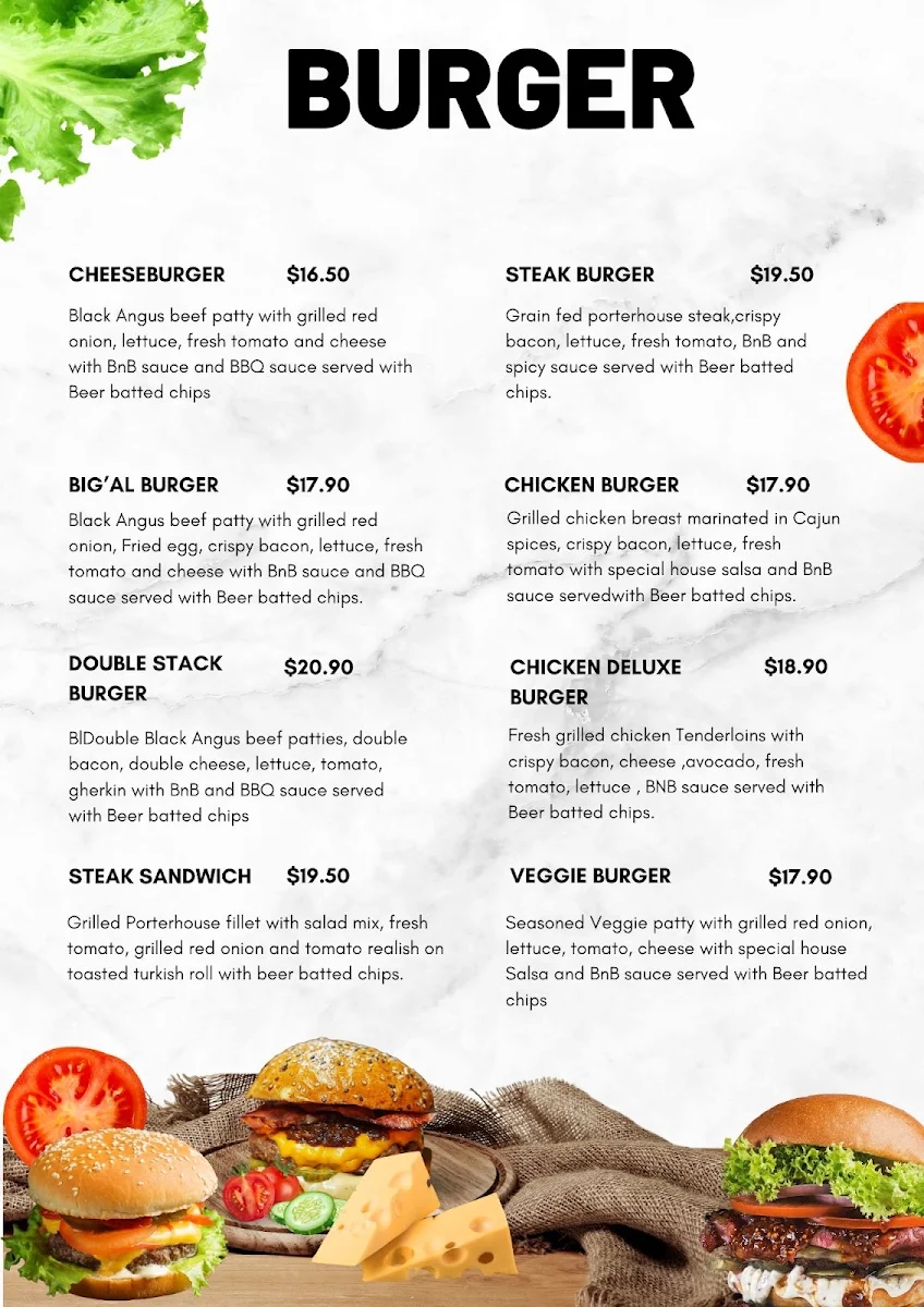 Menu, Books n Bites cafe