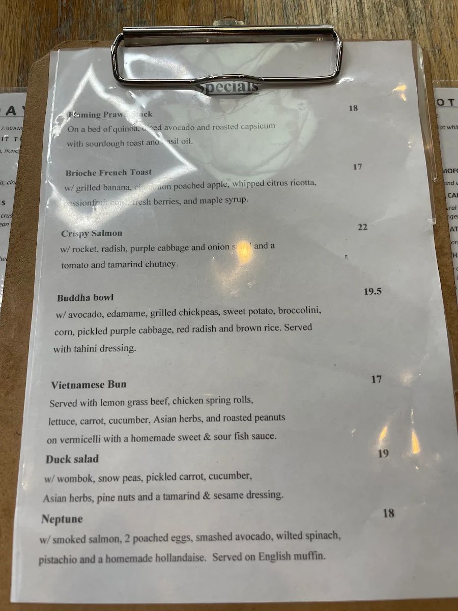 Menu, Cafe Rubix