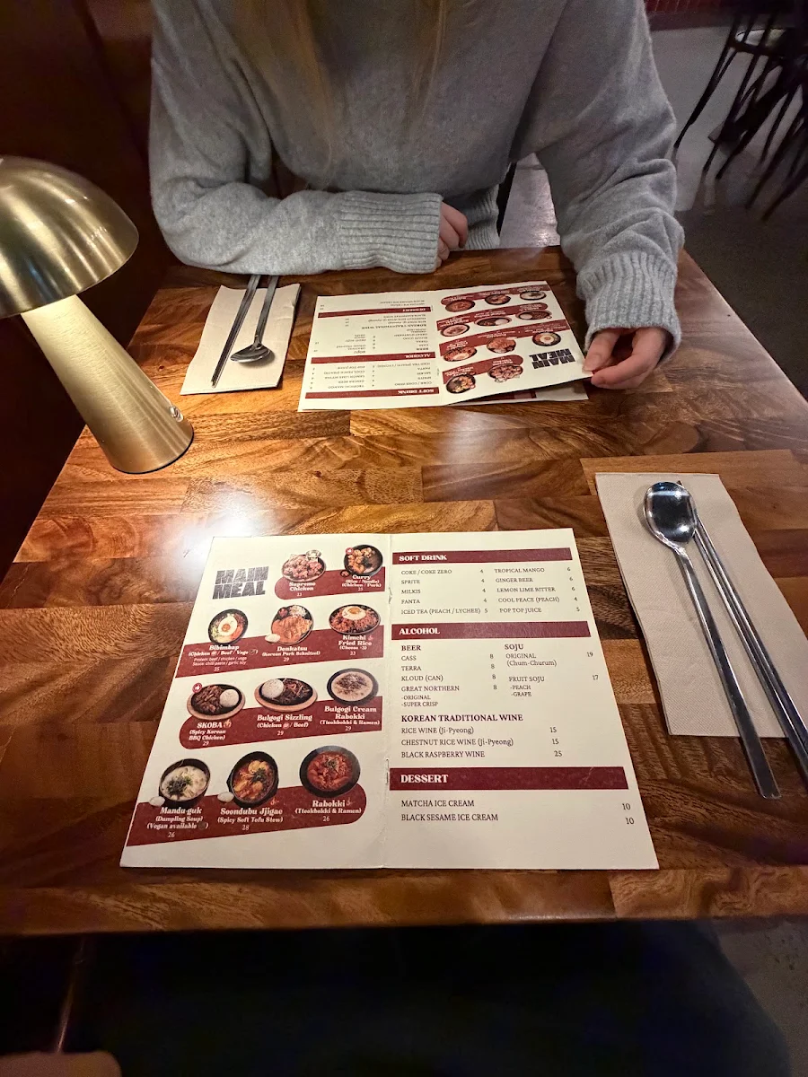 Menu, kornerd.