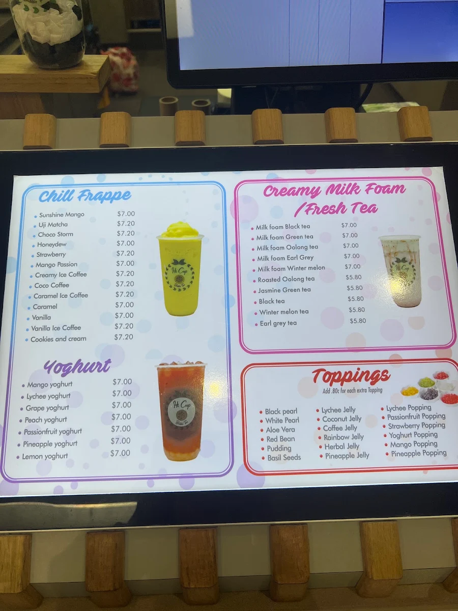 Menu, Hi Cup Bubble Tea SMITHFIELD