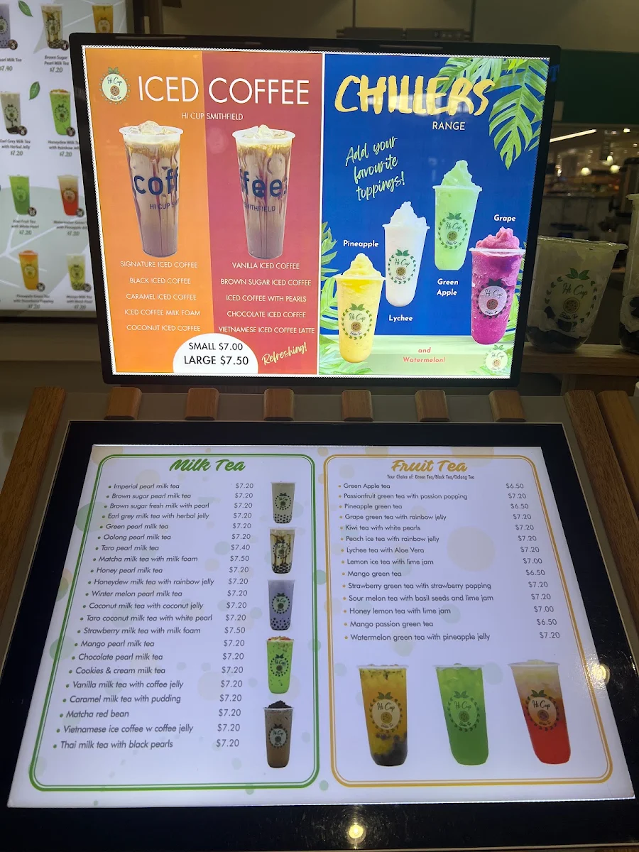 Menu, Hi Cup Bubble Tea SMITHFIELD