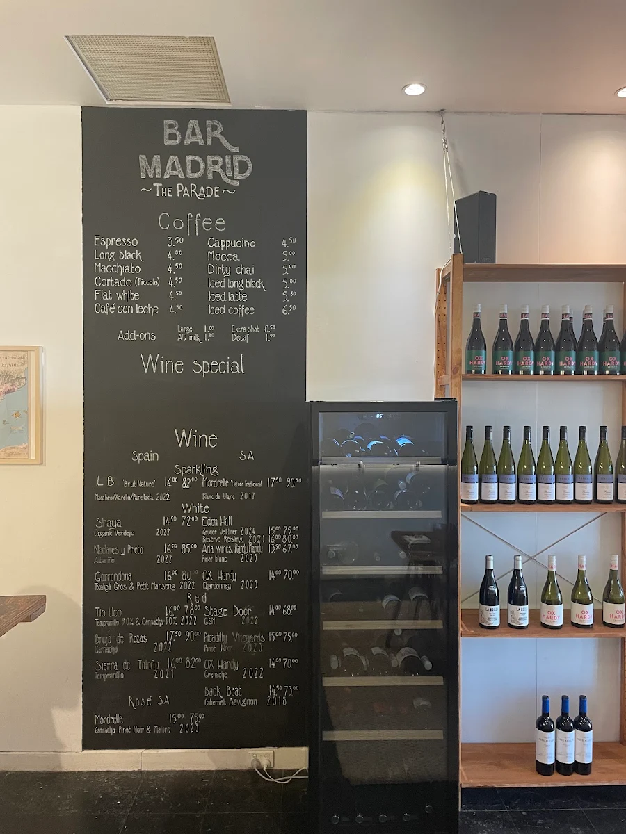 Menu, Bar Madrid / Authentic Madrid Tapas & Wine