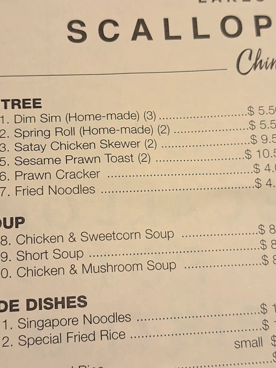 Menu, Scallop Pot Bistro