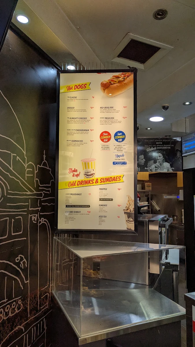 Menu, Walker's Doughnuts Flinders Street Station