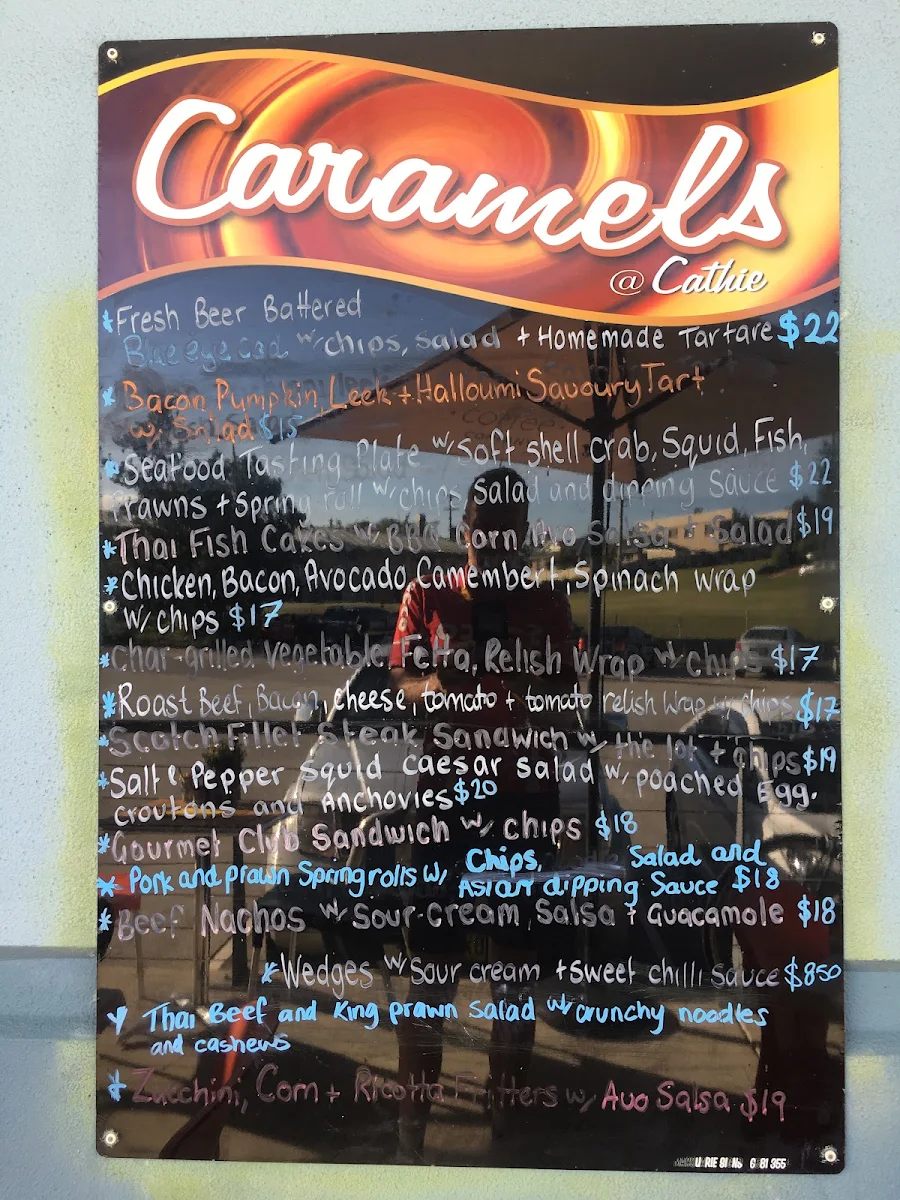 Menu, Caramels at Cathie