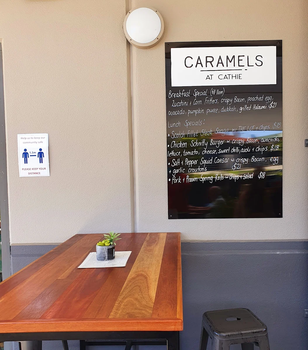 Menu, Caramels at Cathie