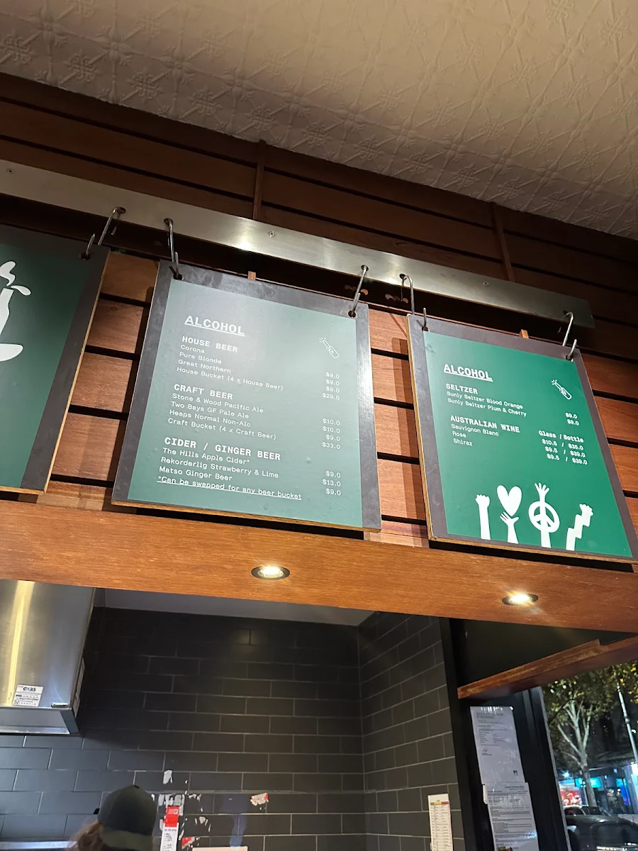Menu, Grill'd Carlton