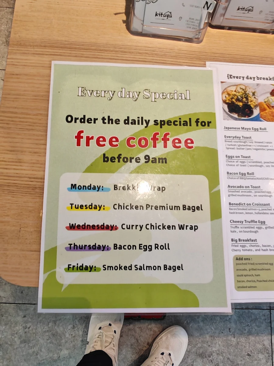 Menu, Kitaya Cafe Chatswood