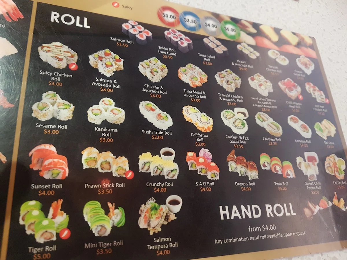 Menu, Sushi Train Labrador