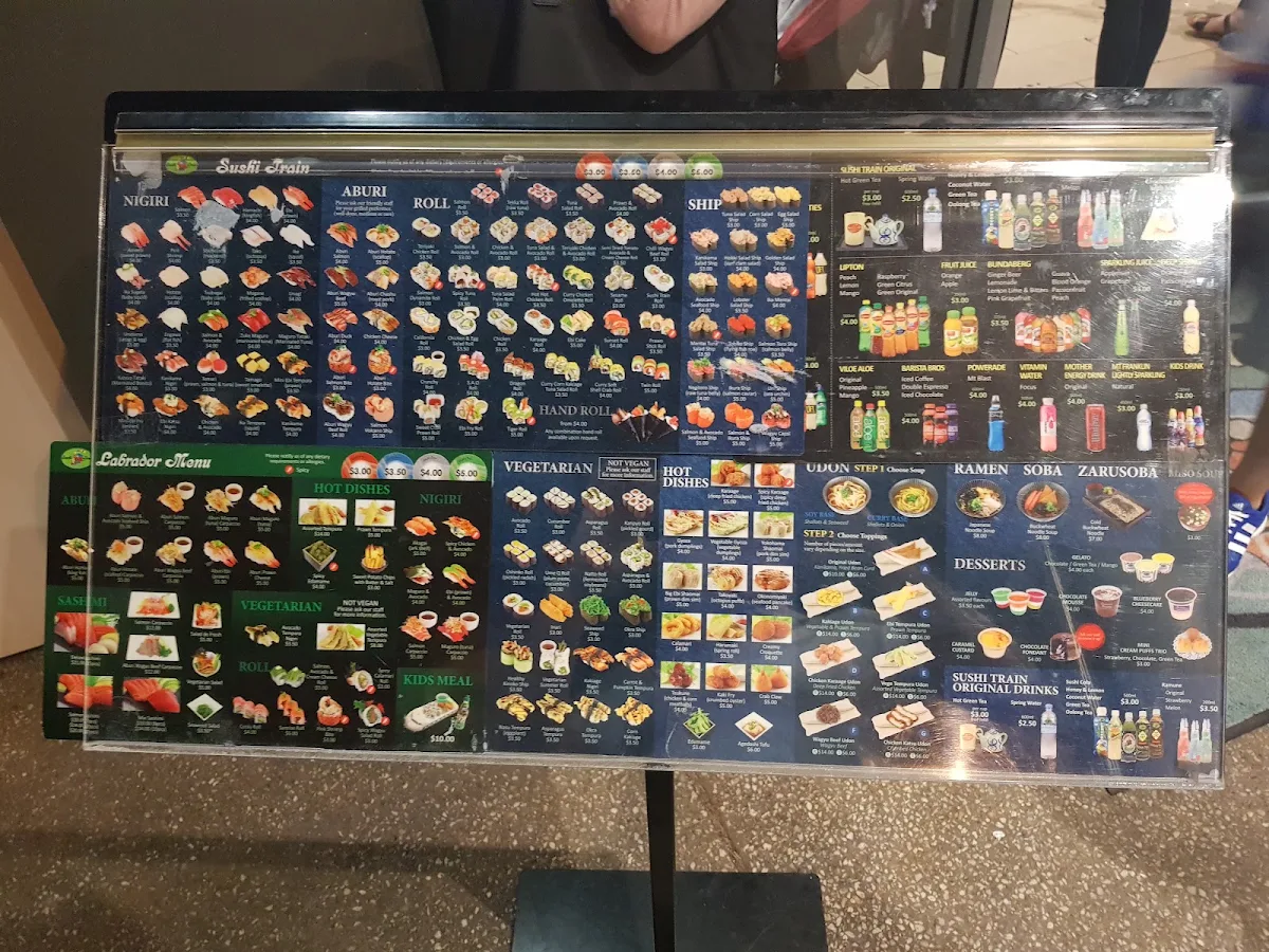 Menu, Sushi Train Labrador