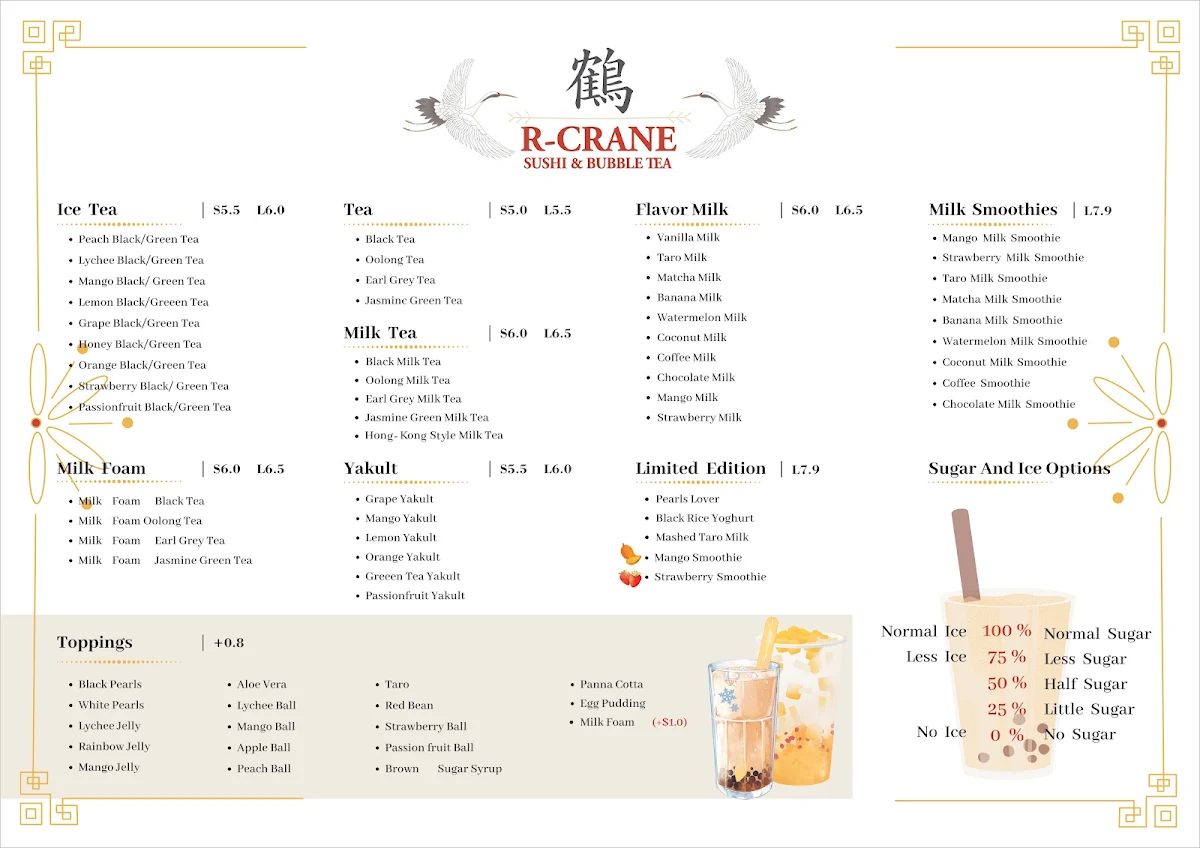 Menu, Red Crane