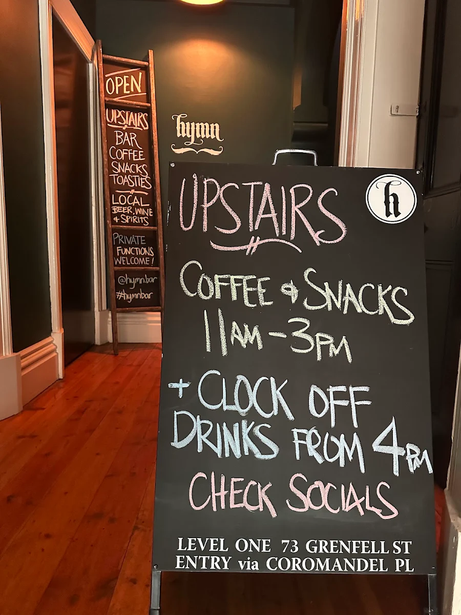 Menu, HYMN Bar