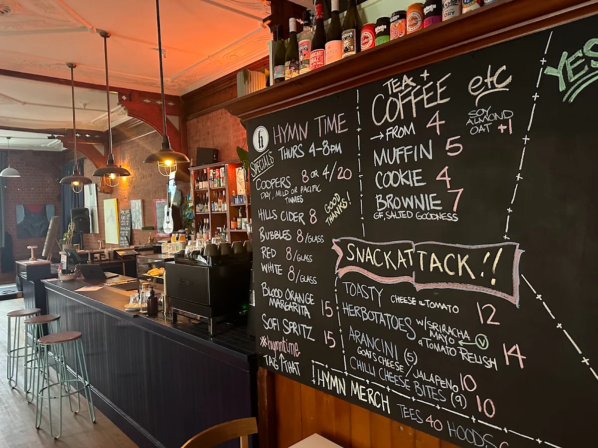 Menu, HYMN Bar