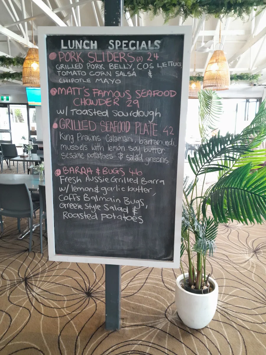 Menu, DONOVANS Surf Club Restaurant