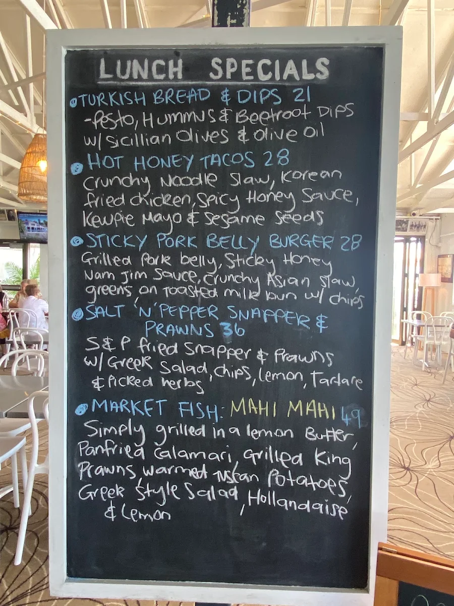 Menu, DONOVANS Surf Club Restaurant