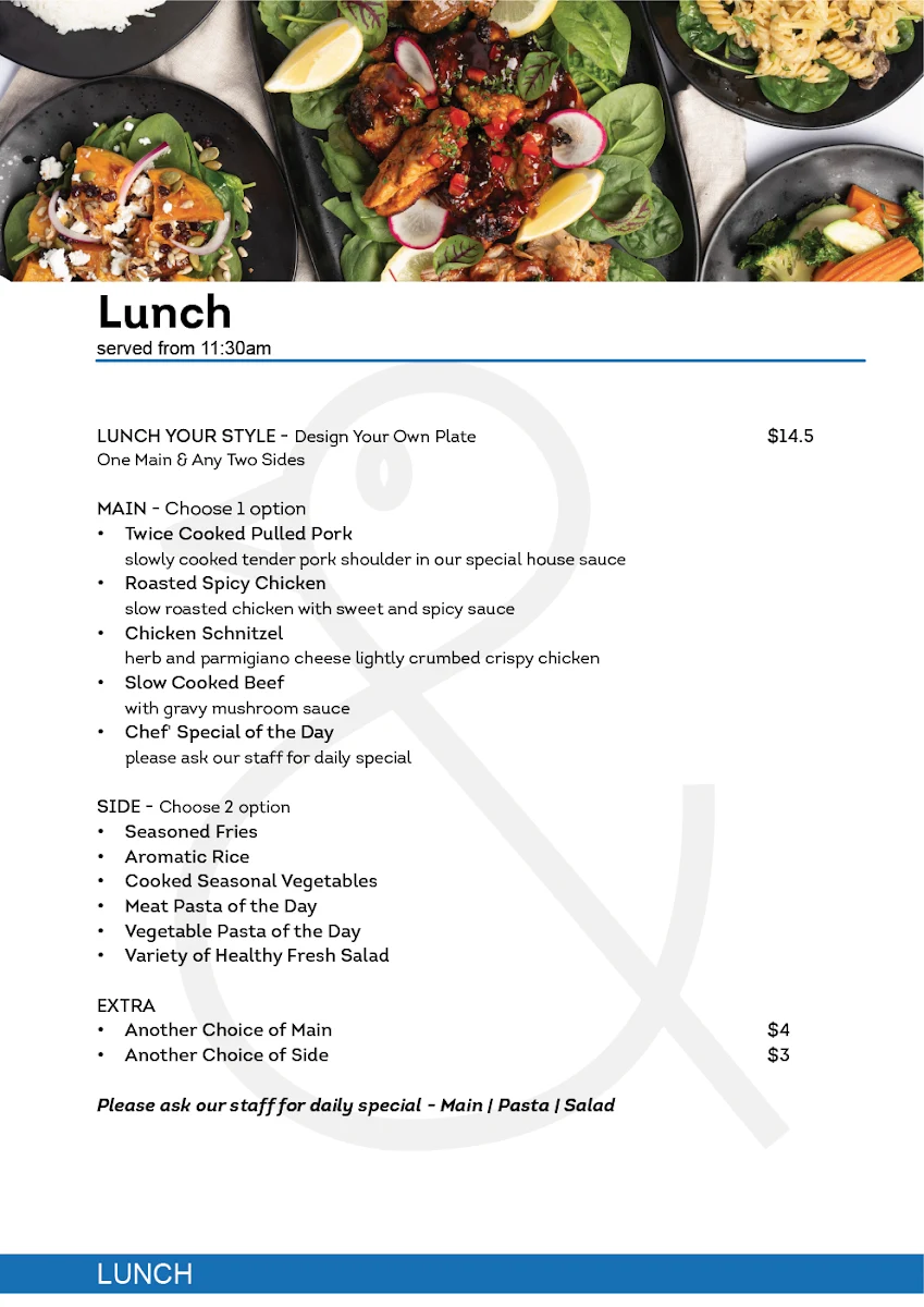 Menu, The Naked Duck Kent St