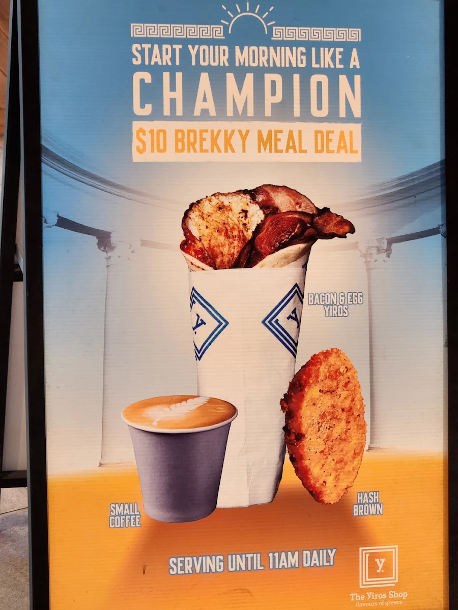 Menu, The Yiros Shop - Valley Metro (Train Station)