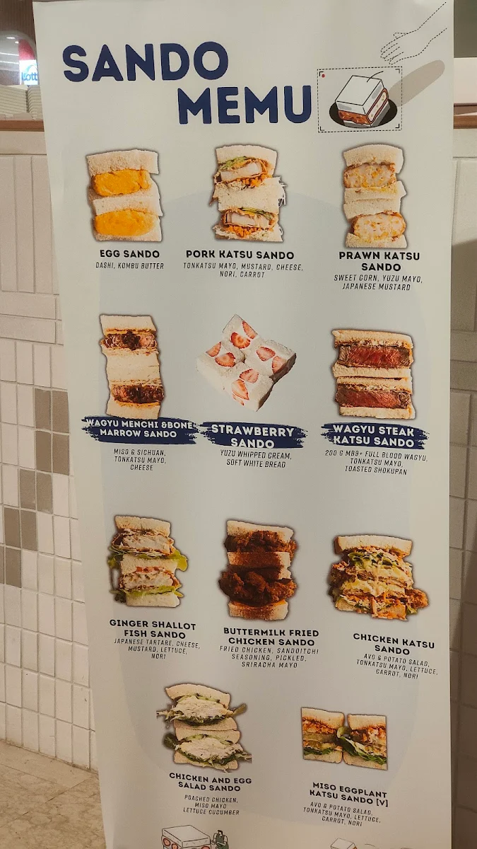 Menu, Sandoitchi Cafe Chatswood