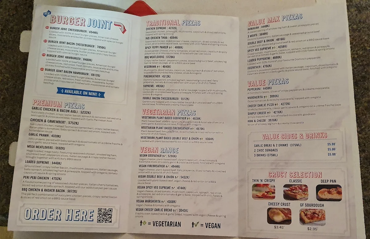 Menu, Domino's Pizza Mount Ommaney